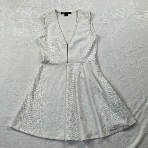 French Connection pleated front zip up bust fit and flare dress, size 8 - Picture 1 of 7